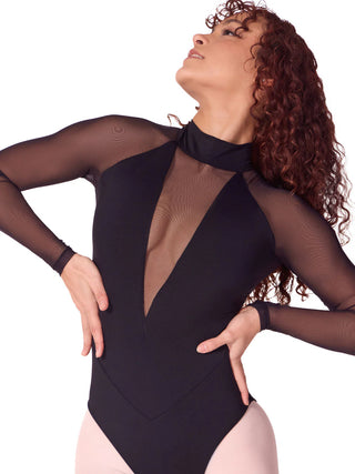 SOFT ELEGANCE LONG SLEEVE MESH LEOTARD EL109W